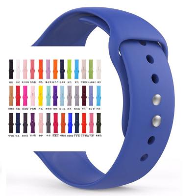 China Custom Water Resistant 40mm 42mm 44mm Silicone 38mm Men Women Sports Silicone Watch Bands Strap For Apple iWatch SE/6/5/4/3/2/1 for sale