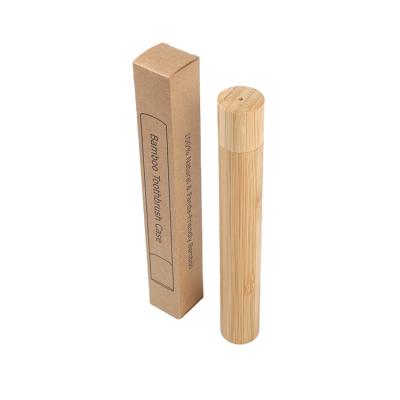 China China high quality portable natural toothbrush case bamboo tube packaging for travel for sale