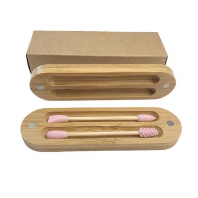 China Portable Small Package Eco-friendly Ear Cleaning Make Up Swabs Stick Cotton Buds Reusable Silicone Swab for sale