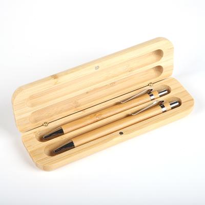 China Reusable; Eco-Friendly Hot Sale Classic Pen Box Luxury Wood Bamboo Luxury Wooden Ball Pen With Case for sale