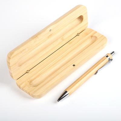 China Reusable; Eco-Friendly Hot Selling Pen Box Set Bamboo Wood Ball Pens With Interesting Wooden Gift Box For Store for sale