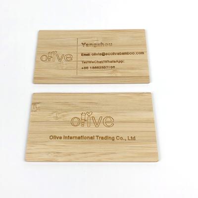 China China Wholesale Custom Laser Cutting Namecard Bamboo Wooden Business Cards for sale