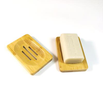 China Viable Custom Square Bathroom Soap Rack Sink Shelf Bamboo Soap Sponge Drain Holder for sale