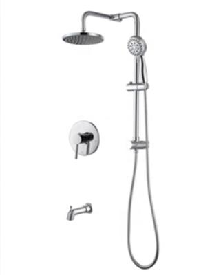 China Shower Room Bath Faucet With Slide Bar NA128L-1 CUPC Chrome Bathroom Finish Set Bath And Shower Faucet for sale