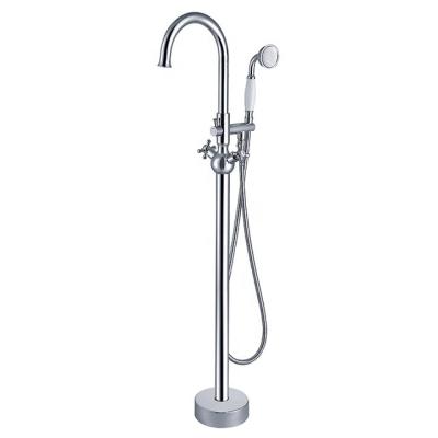 China With Slide Bar Chrome Finish Bathroom Bath Shower Tub Faucet Free Standing Mount Mixer Tap NA005 for sale