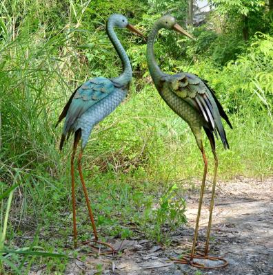 China Europe Garden Metal Crane Animal Sculptures for sale