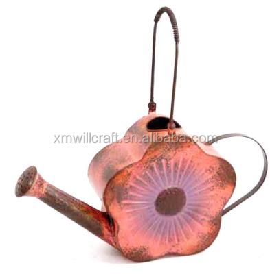 China Garden Flower Shape Garden Copper Novelty Hand Painted Watering Can for sale