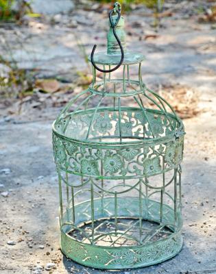 China Viable Antique Bronze Metal Bird Cage for sale