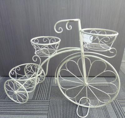 China Decorative White Garden Ornaments Planter Garden Bicycle Flower Bicycle Decorative Decoration for sale