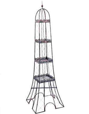 China Outdoor Europe Eiffel Tower Shape Flower Beams Vertical Plant Stand Metal Tower Garden for sale