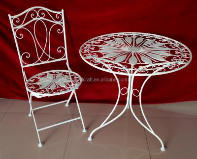 China Wrought Iron Metal Set Cheap Outdoor Garden Leisure Furniture Sets for sale