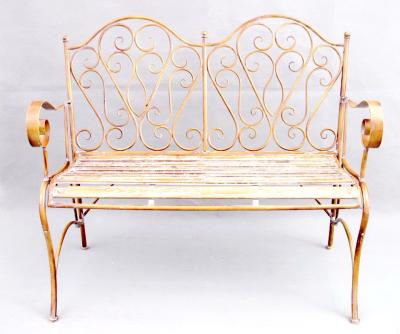 China Outdoor Antique Metal Slats Metal Garden Bench for sale