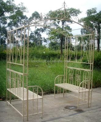 China Easily Assembled Garden Decoration Metal Arch Axle With Planters for sale