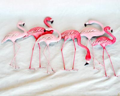 China Home Decoration 3D Classic Flamingo Rose Metal Wall Art for sale