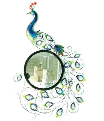 China WALL Decor Metal Peacock Wall Mirror Ornate View for sale