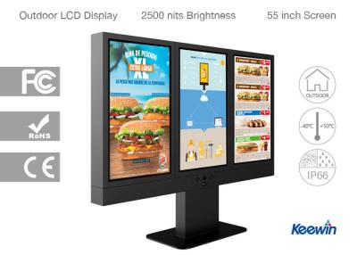 China Fully Outdoor Digital Drive Thru Menu Board Kiosks 2500nits High Brightness IP66 for sale