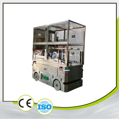 China Carga de 50 kg AGV Vehículo guiado automáticamente Tenedor delantero completo Recolector de horquillas paneles LCD Ambiente de trabajo libre de polvo en venta