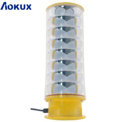 China 20-60 Flashes Aokux ICAO FAA High Intensity 360 Degree Led Warning Light Aviation Obstruction Aircraft Lights for sale