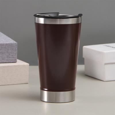 China New Arrival 18/8 Stainless Steel Powder Coated Beer Tumbler Cup With Bottle Opener 16oz for sale