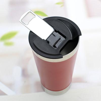 China Novelty 450ml Stainless Steel Tumbler Iced Coffee Cup with Beer Opener for sale