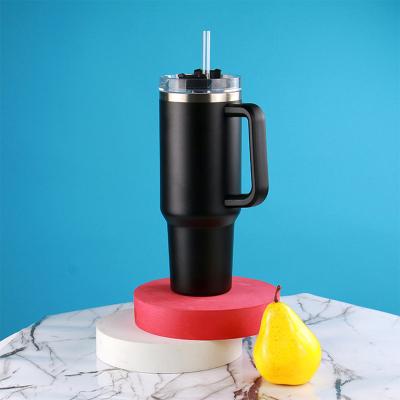 China New Arrival Stainless Steel Double Wall Vacuum Insulated Tumbler Travel Mug With Reusable Straw And Handle for sale