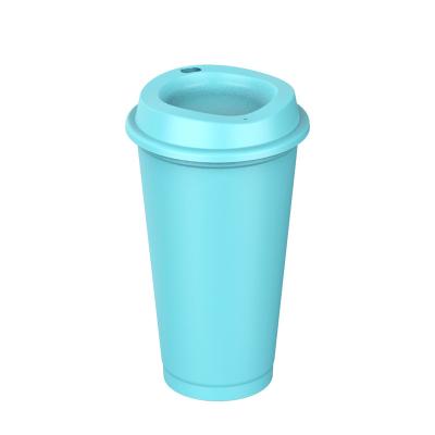 China CLASSIC Heat Transfer Printing Reusable Plastic Travel Coffee Mug With Lid 16-Ounce (450ml) for sale