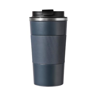 China New Arrival Large Capacity Insulated Coffee Mugs Thermos Travel Mug With Silicone Sleeve 450ml for sale