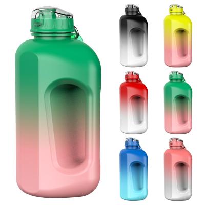 China Large 74oz Water Bottle Sustainable With Motivational Time Marker Gallon Water Bottle With Handle And Straw for sale