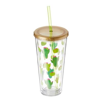 China CLASSIC Double Wall Tumbler With Glitter /PVC/ Plastic Paper Insert and Reusable Straw 20 oz for sale