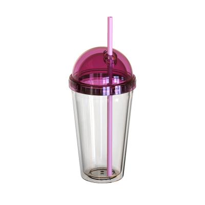 China Novelty Plastic Clear Reusable Tumblers With Lid And Straw For Party for sale