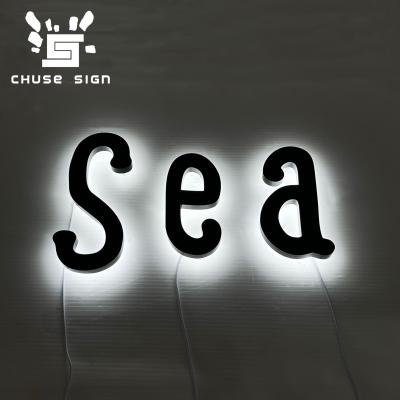 China Bright Backlit CHUSE 3D Buildings Lights Sign Channel Acrylic Letters Signs Signage SEA Letters Signs for sale