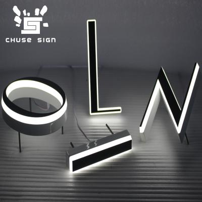 China CHUSE Buildings Custom Store Exterior Business Open Lighted Led Logo Acrylic Light Sign for sale