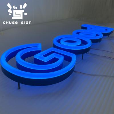 China Buildings CHUSE Custom Acrylic Neon Sign Led Channel Directional Letter Lighting Colorful Neon Lights Sign for sale