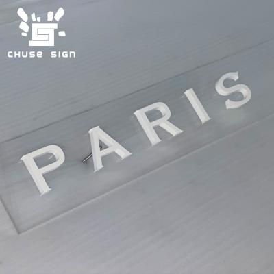 China Custom Buildings CHUSE Non-illuminated Sign 3D Advertising Acrylic Construction Sign for sale