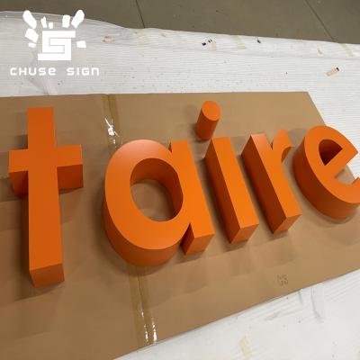 China Custom Unilluminated Buildings CHUSE Letters Numbers Stainless Steel Metal Sign for sale