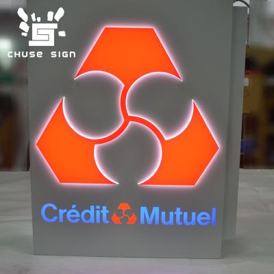 China Custom buildings CHUSE front lit sign company name lightbox metal 3D metal letter acrylic indoor outdoor outdoor sign for sale