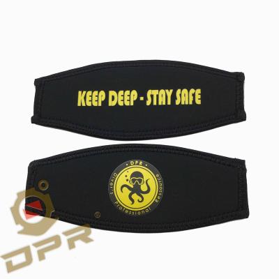 China Velcro Strap DPR Scuba and Freediving Customized LOGO Neoprene Diving Mask Strap for sale