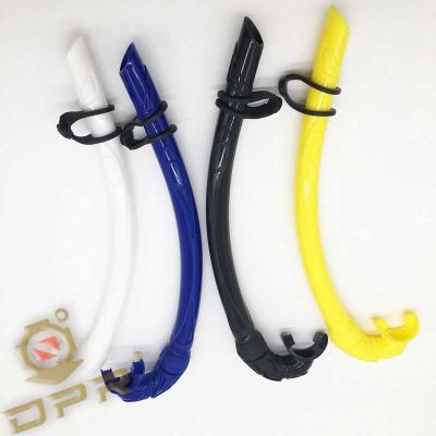 China Swimming quality spearfishing flexiable roll breathable tube silicone snorkel for sale