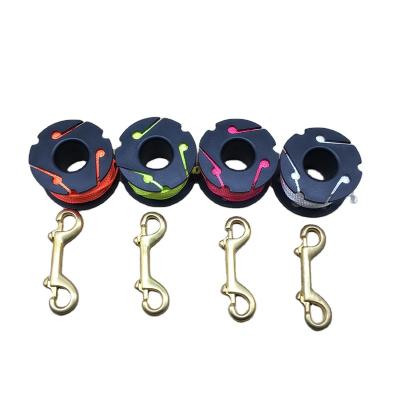 China Mini Plastic Finger Spool 22M Plastic Scuba Diving Reel With Metal Double Snap Hook for sale