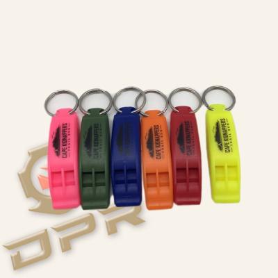 China Portable Tactical Outdoor Rescue Sentinel Plastic Survival DPR Survival Whistle With Clip for sale