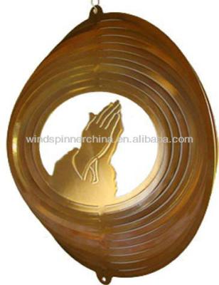 China Art Decor Metal Wind Spinner--Pray for sale