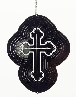 China CLASSIC Metal Wind Spinner--Black Cross & Silver Cross for sale