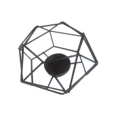 China Modern Black Geometric Garden Flower China Gold Candle Holders for sale