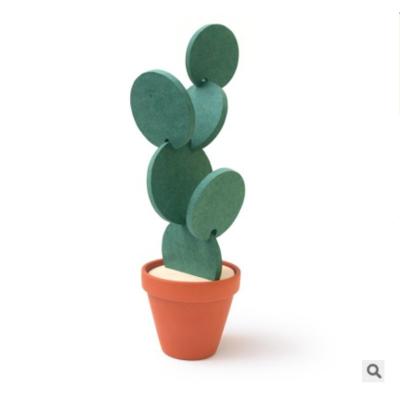 China Sustainable Creative Novelty Table Decoration Cup Pad Cactus Potted DIY Coaster Customized for sale