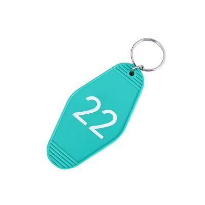 China White Retro Vintage Custom Promotional Plastic Hotel Guest Room White Logo Color Material Key Tags Key Chain for sale