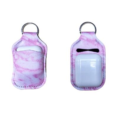 China Europe Customize Neoprene Hand Sanitizer Bottle Holder Key Chain Bags 30ml Hand Sanitizer Bottle Lipstick Stick Holder for sale