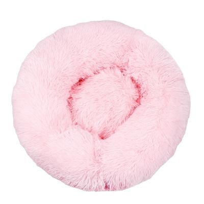 China High Quality Multi-size Plush Comfortable Non-slip Round Pet Bed For Cat/Dog for sale