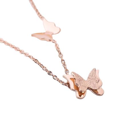 China FASHIONABLE hot style 18K rose gold titanium steel necklace for European women apendants for necklace for sale