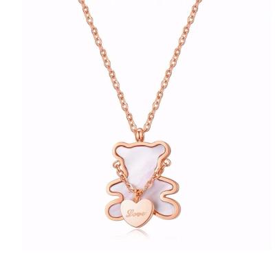 China FASHIONABLE hot style 18K rose gold titanium steel necklace for women european necklace stainless steel for sale