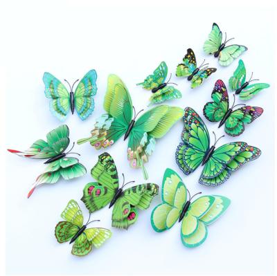 China Colorful WALL STICKER Home Decoration Double Layer 3d Butterfly Wall Stickers for sale